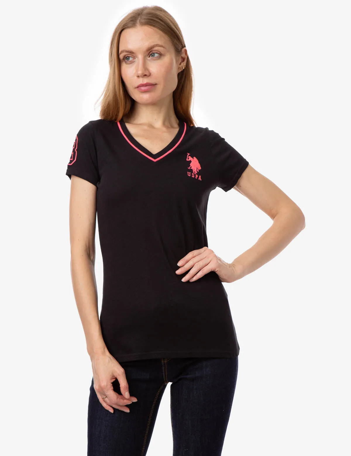NEON V-NECK T-SHIRT sold by U.S. Polo Assn.