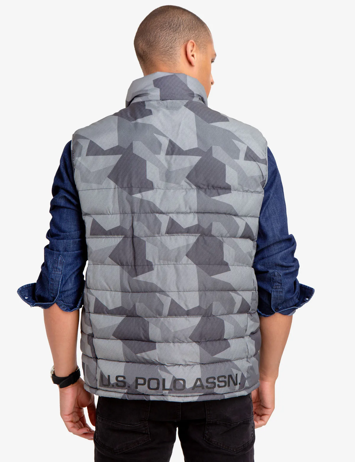 GEOMETRIC CAMO PUFFER VEST sold by U.S. Polo Assn. product image thumbnail 4