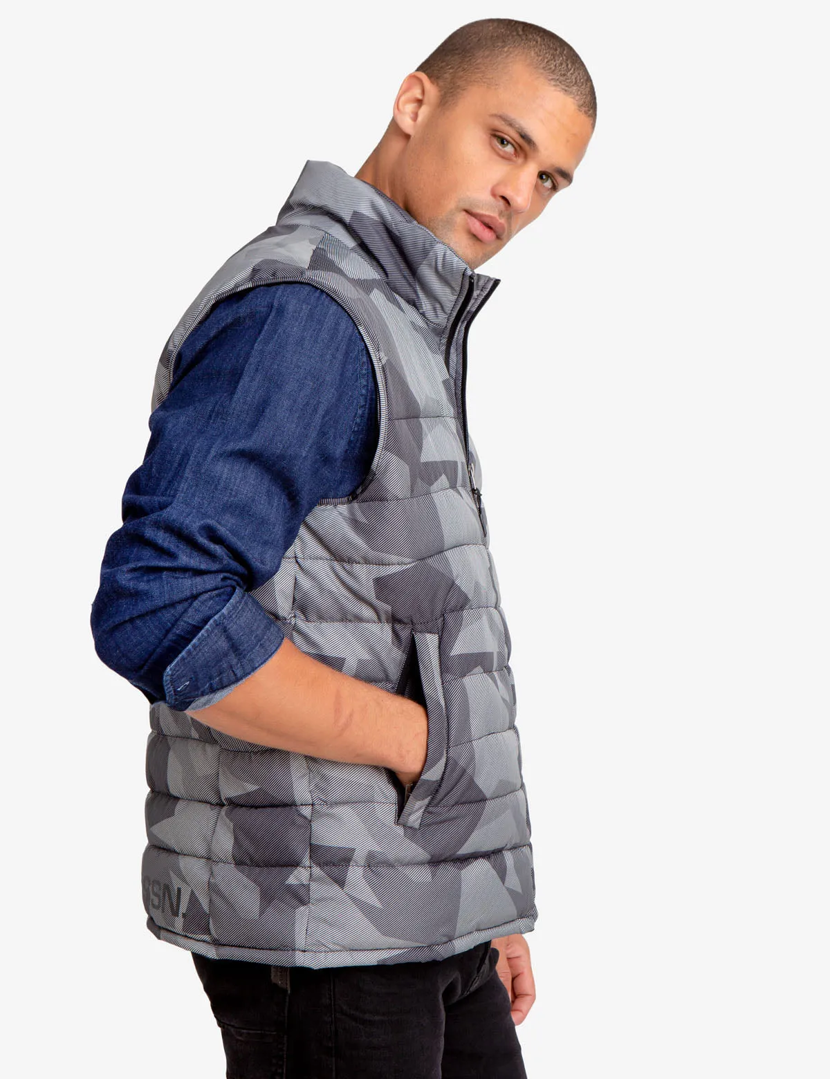 GEOMETRIC CAMO PUFFER VEST sold by U.S. Polo Assn. product image thumbnail 3
