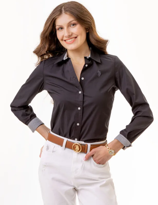 SOLID STRETCH POPLIN SHIRT made by U.S. Polo Assn.