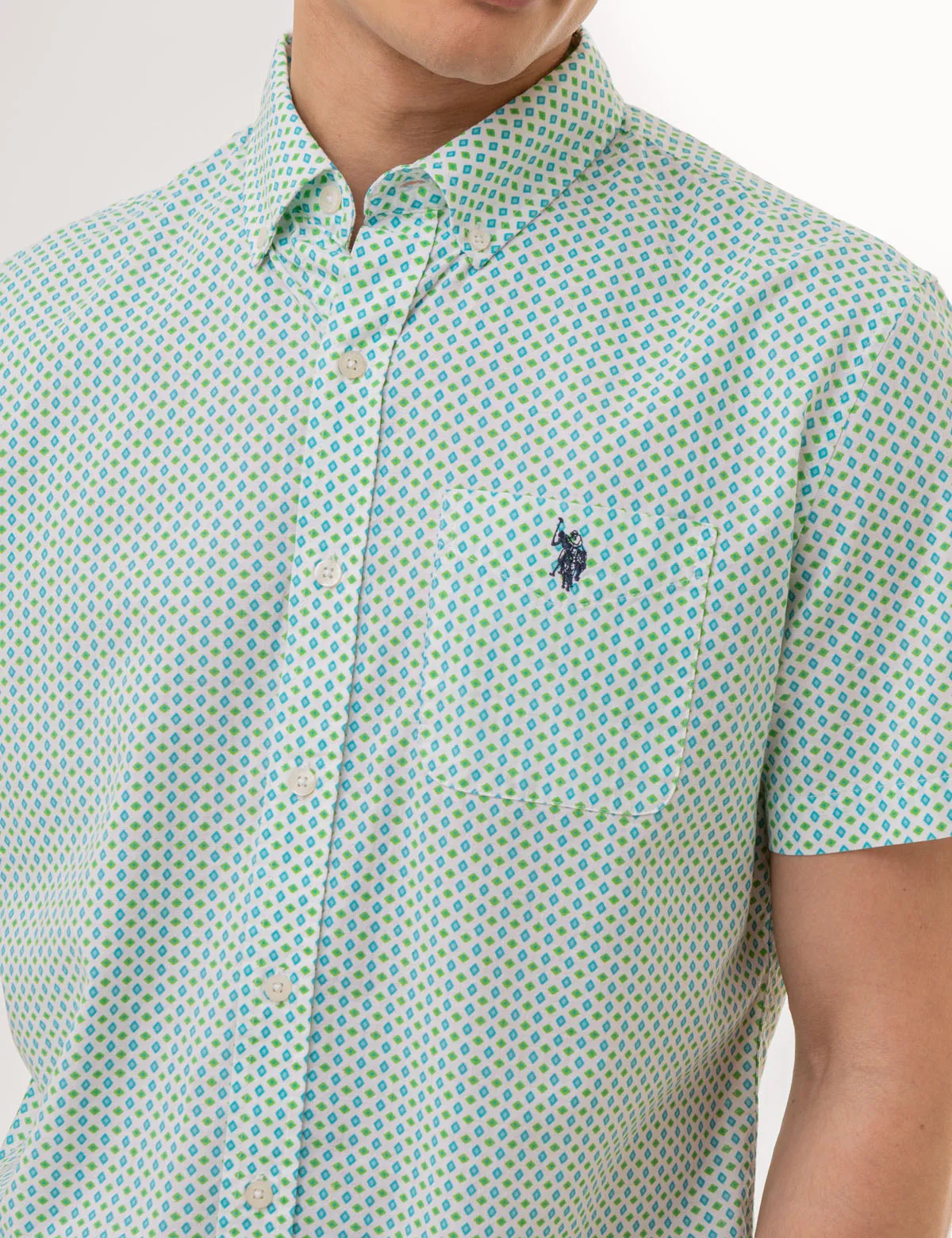 SHORT SLEEVE DIAMOND PRINT WOVEN SHIRT sold by U.S. Polo Assn. product image thumbnail 2