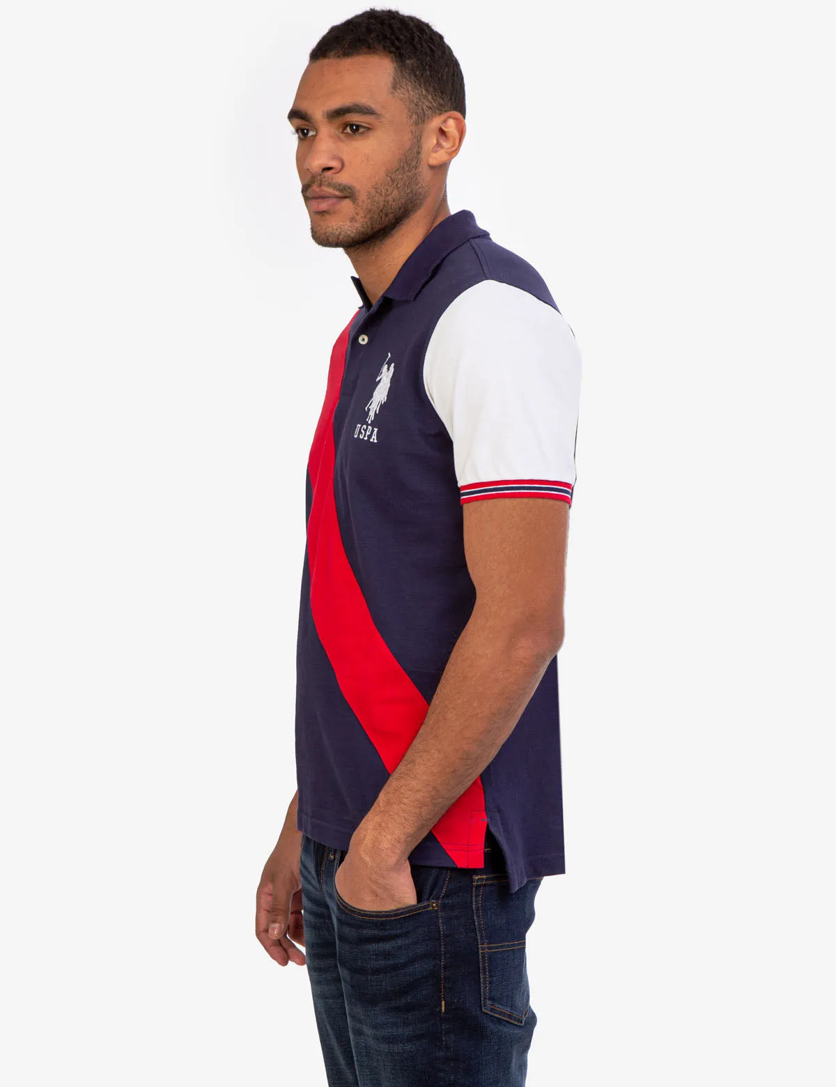 DIAGONAL COLORBLOCK POLO SHIRT sold by U.S. Polo Assn. product image thumbnail 3
