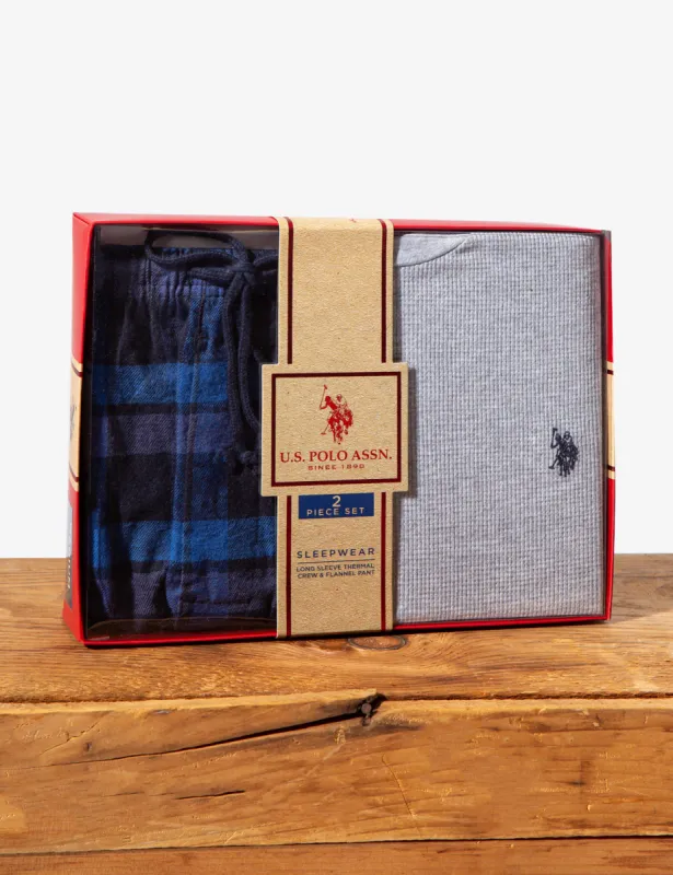 THERMAL TOP AND FLANNEL PANT SET sold by U.S. Polo Assn.
