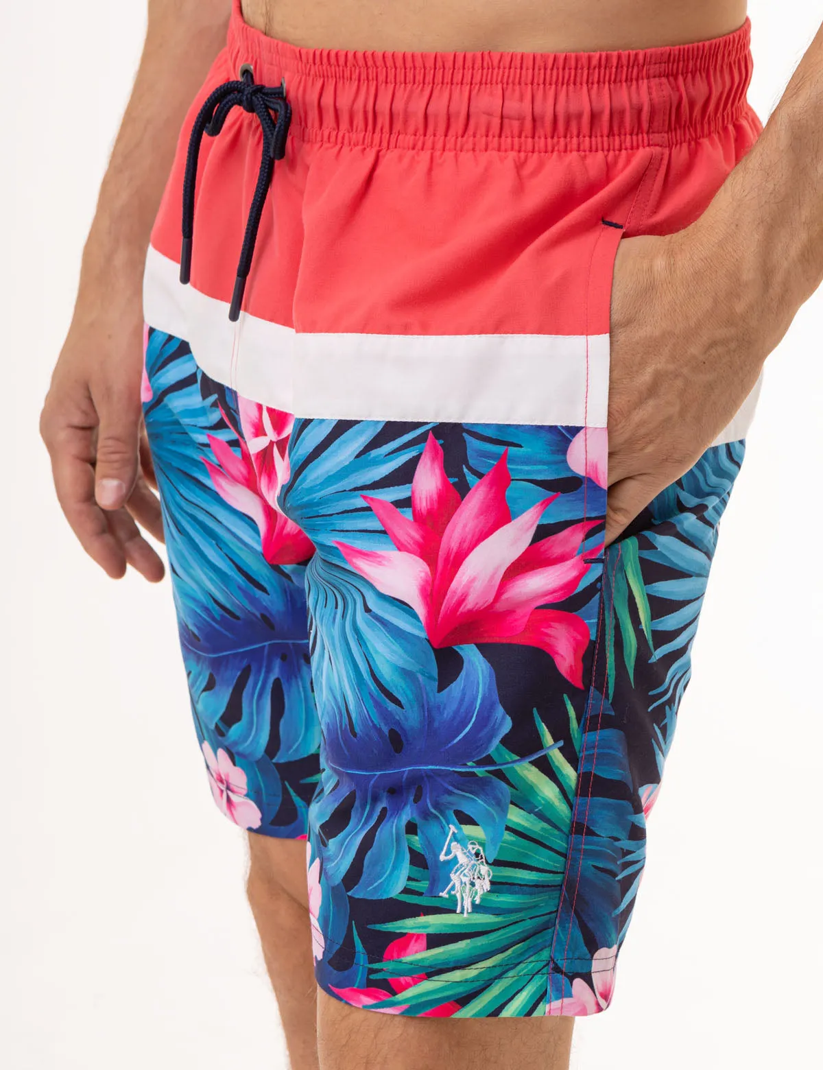 7 TROPICAL COLORBLOCK SWIM TRUNKS sold by U.S. Polo Assn. product image thumbnail 5
