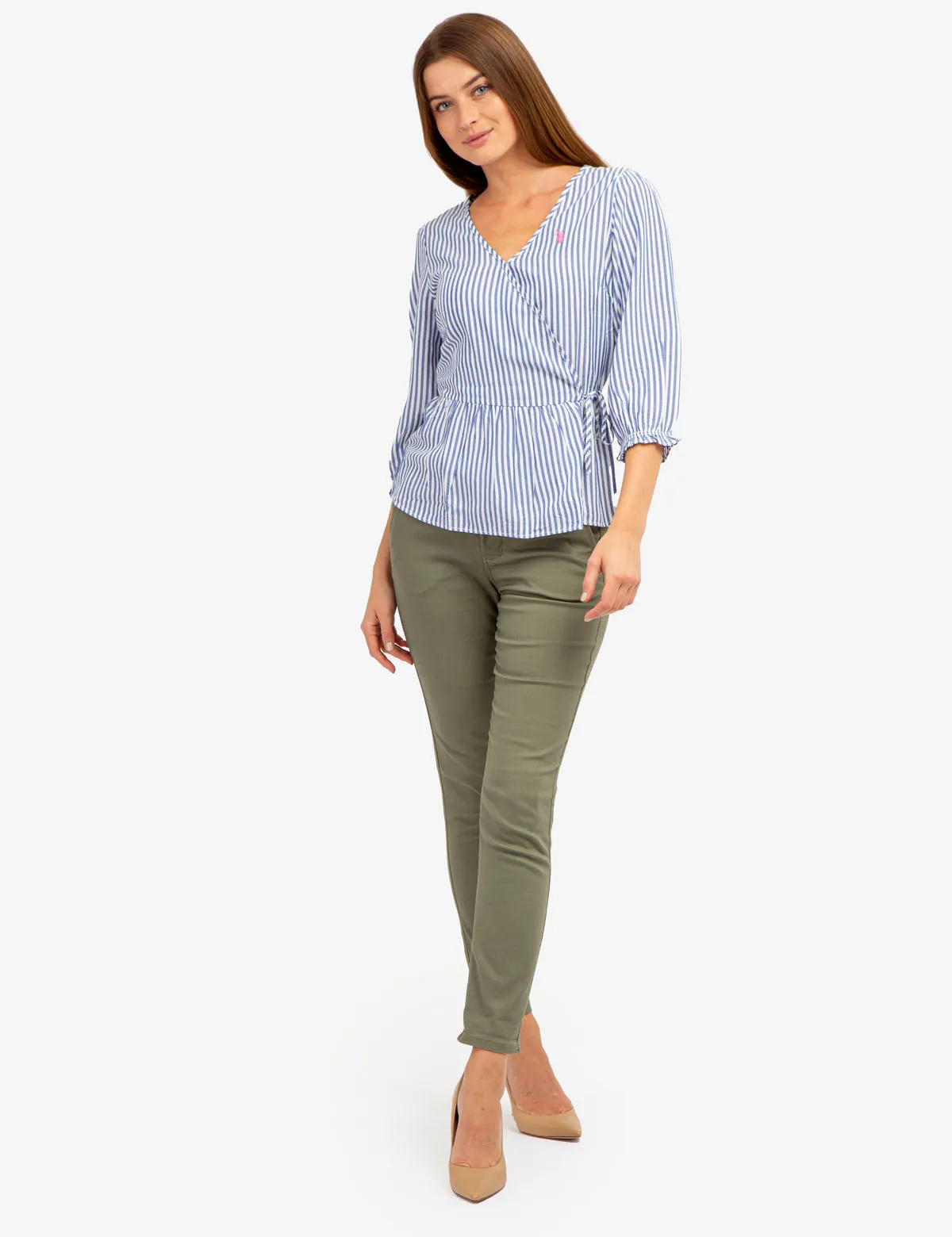 LONG SLEEVE STRIPED WRAP TOP sold by U.S. Polo Assn. product image thumbnail 2