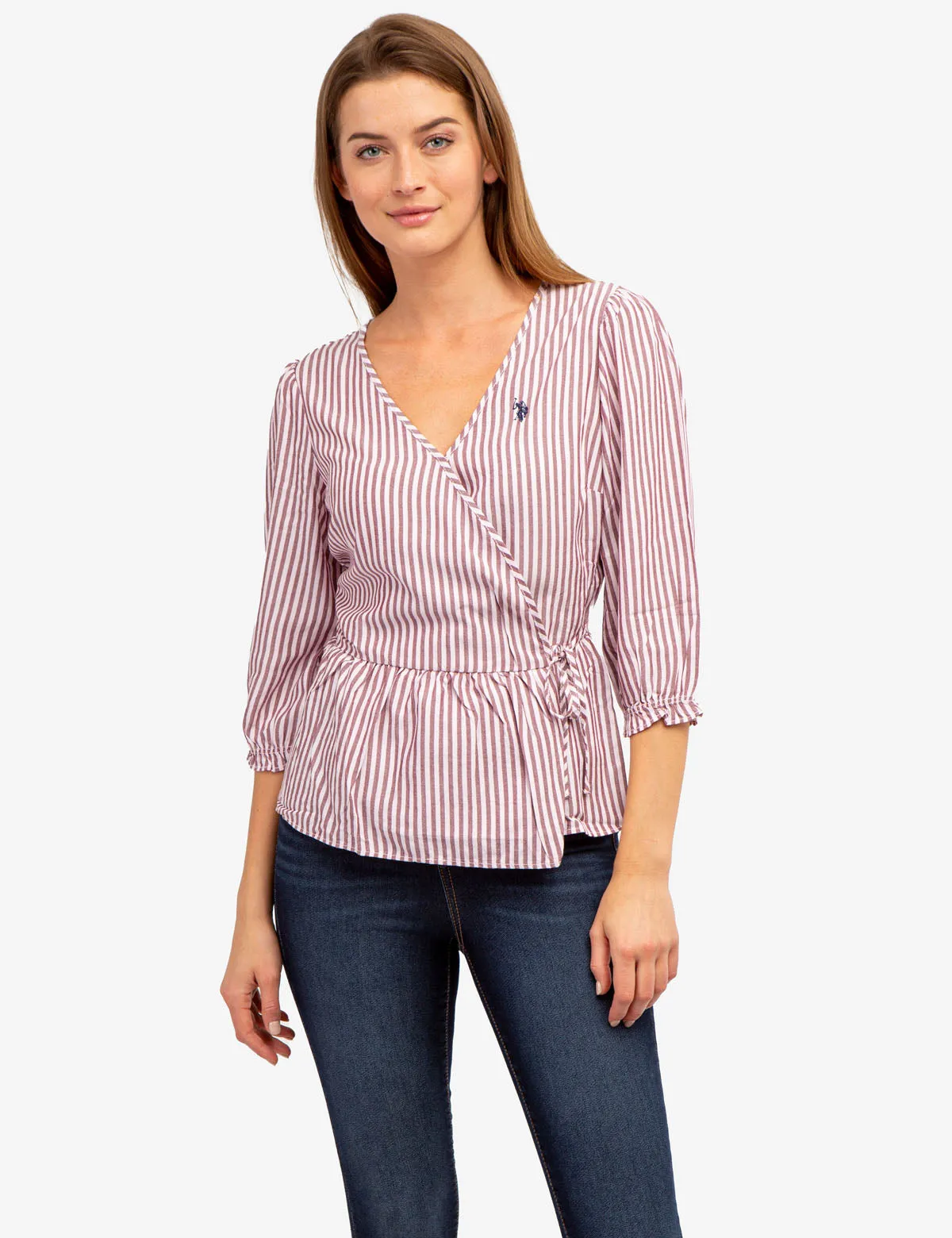 LONG SLEEVE STRIPED WRAP TOP sold by U.S. Polo Assn. product image thumbnail 4