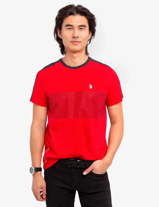 MULTI-COLOR STRIPE TEE-SHIRT sold by U.S. Polo Assn.