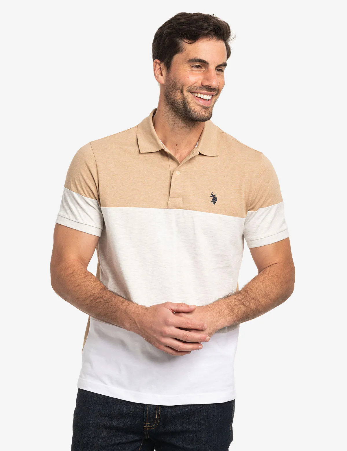 COLOR BLOCK JERSEY POLO SHIRT sold by U.S. Polo Assn.