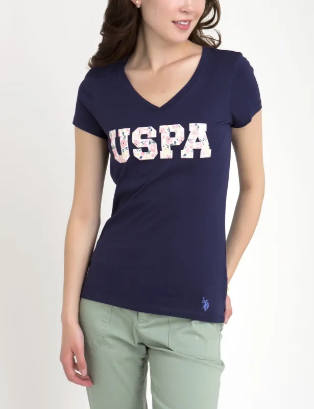 USPA FLORAL V-NECK T-SHIRT sold by U.S. Polo Assn.