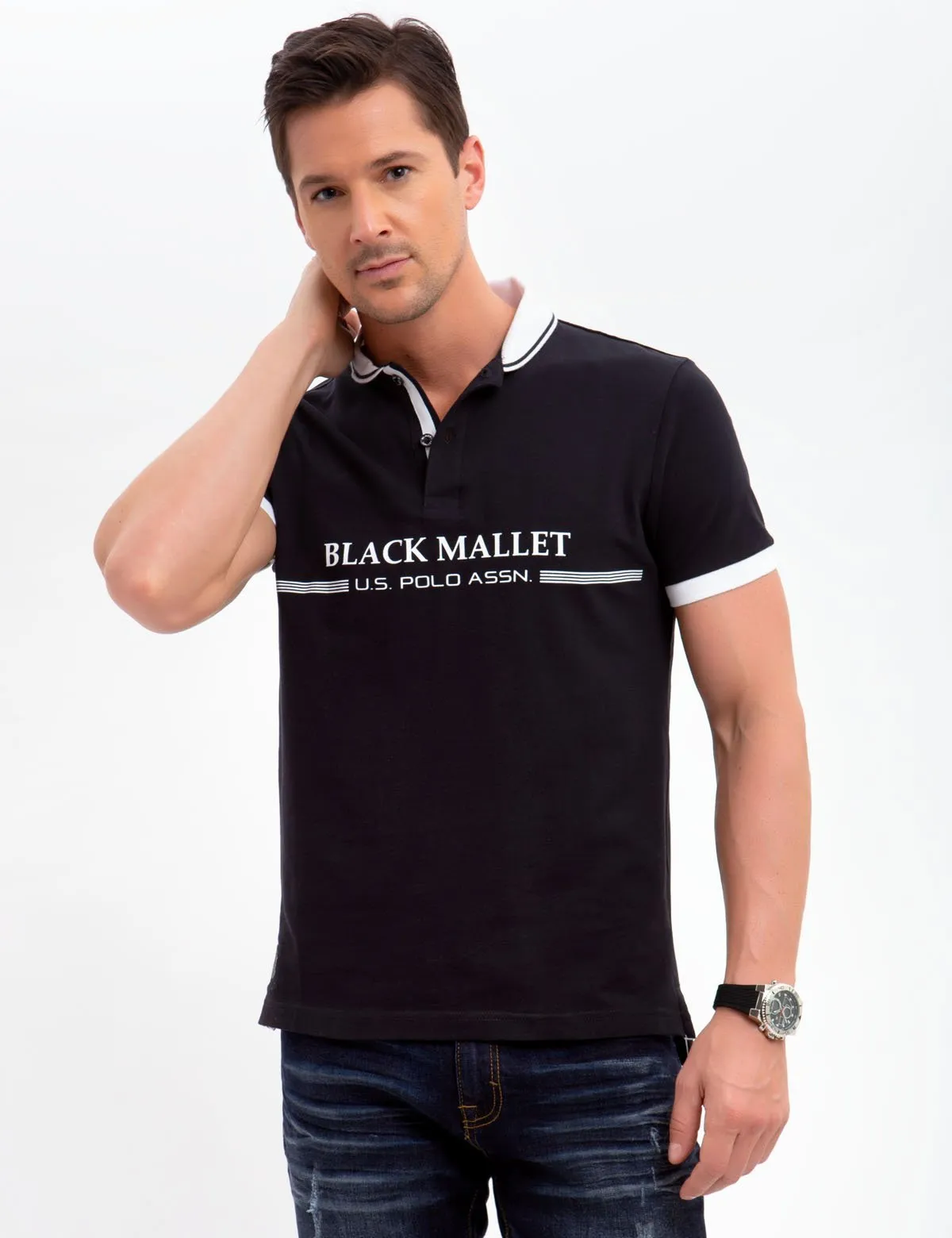 BLACK MALLET POLO SHIRT sold by U.S. Polo Assn.