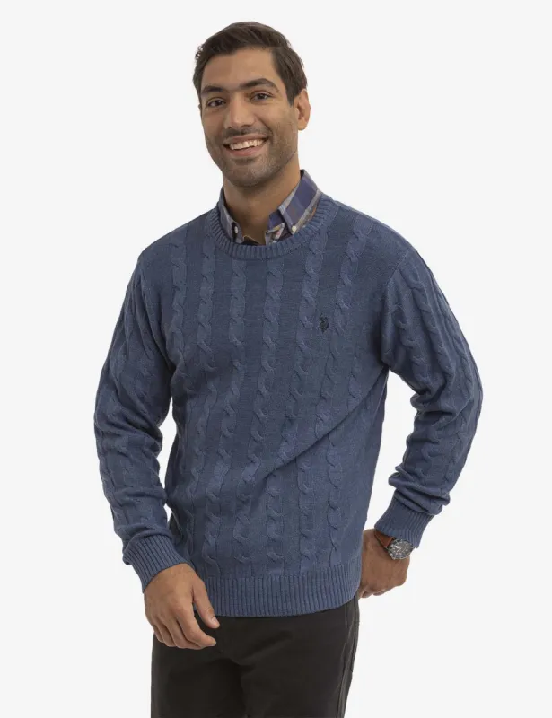 CABLE CREW NECK SWEATER sold by U.S. Polo Assn.