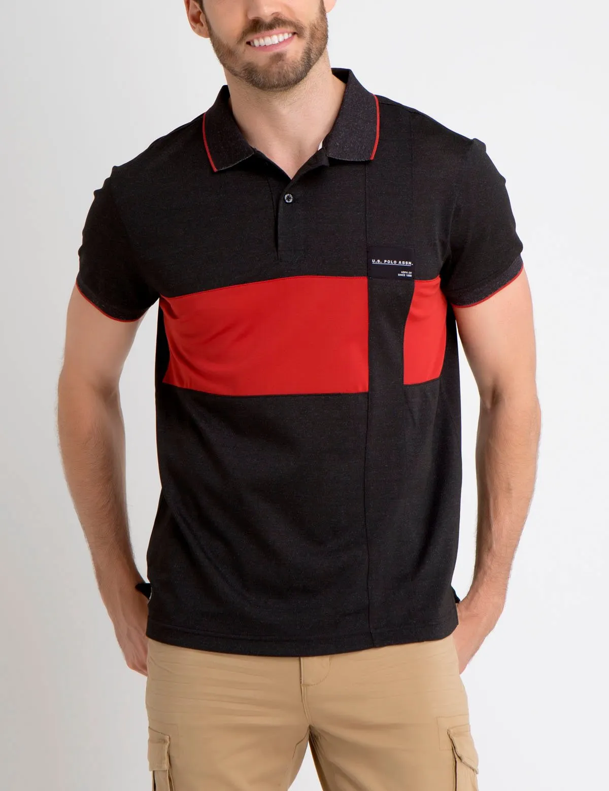 PATCHED COLORBLOCK POLO SHIRT sold by U.S. Polo Assn.
