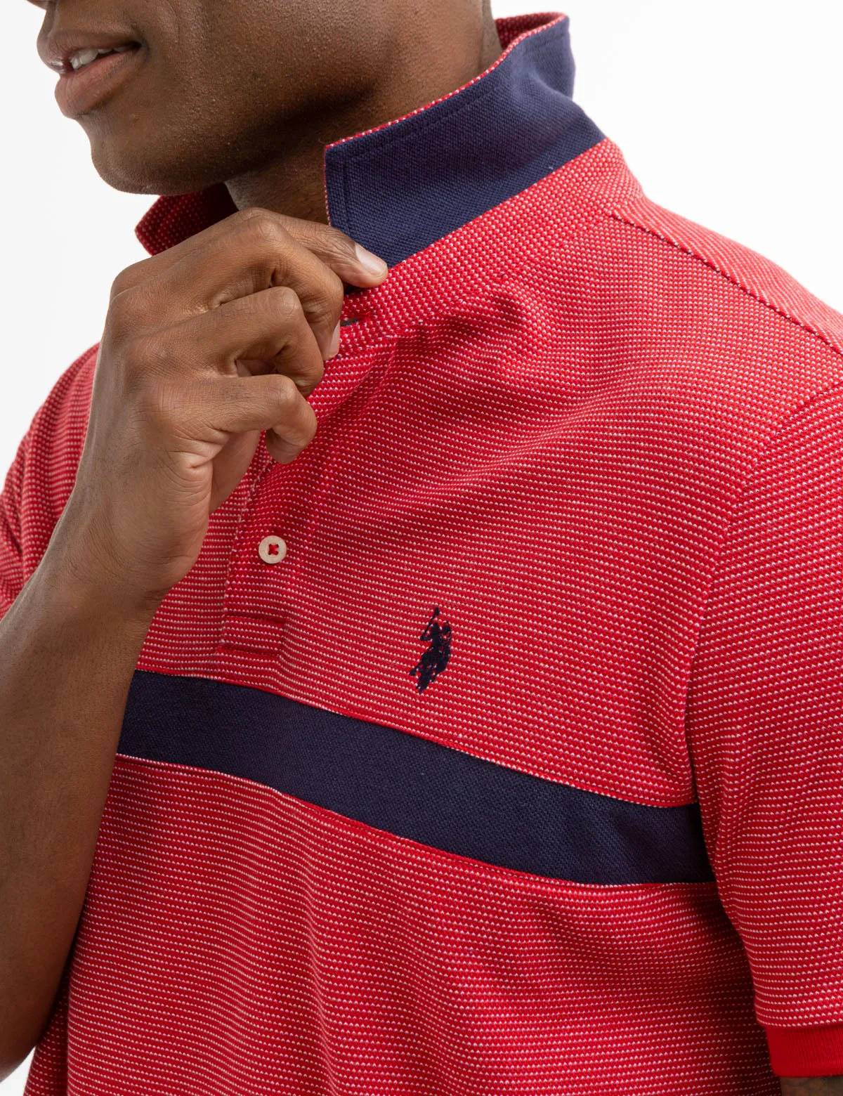 JACQUARD PIQUE PIECED POLO SHIRT sold by U.S. Polo Assn. product image thumbnail 4