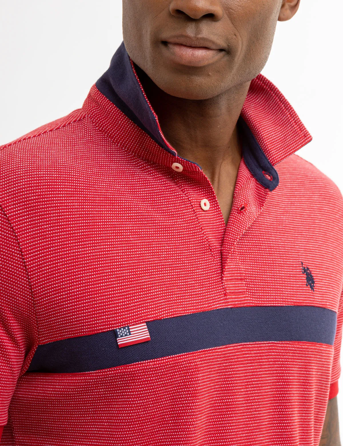 JACQUARD PIQUE PIECED POLO SHIRT sold by U.S. Polo Assn. product image thumbnail 2