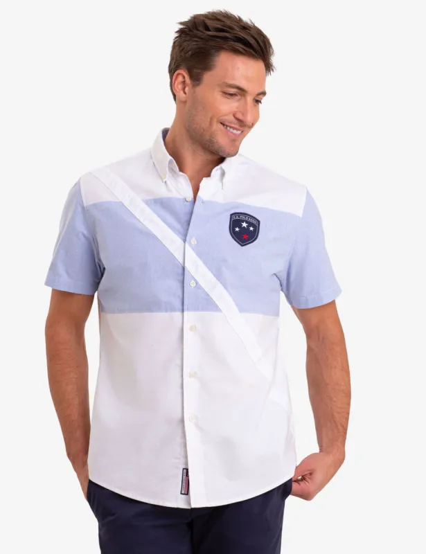 DIAGONAL STRIPE OXFORD SHORT SLEEVE SHIRT sold by U.S. Polo Assn.