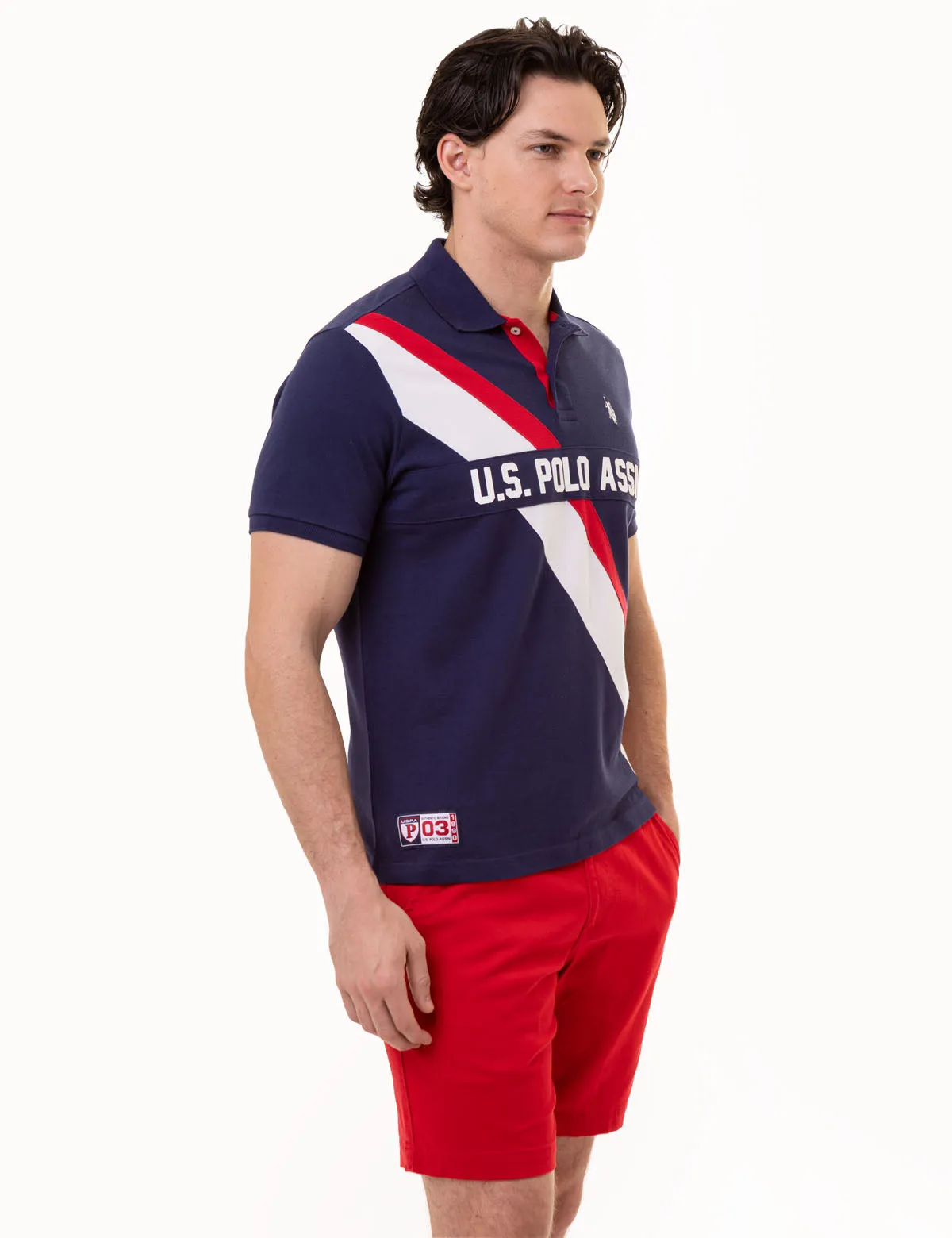 PIECED DIAGONAL SASH PIQUE POLO SHIRT sold by U.S. Polo Assn. product image thumbnail 5