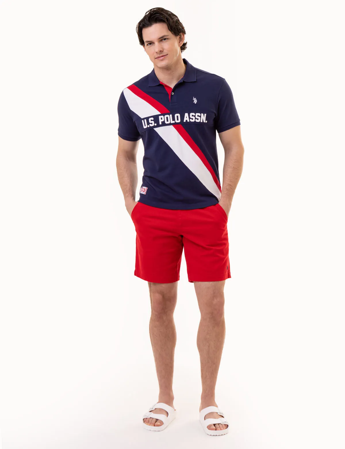 PIECED DIAGONAL SASH PIQUE POLO SHIRT sold by U.S. Polo Assn. product image thumbnail 4