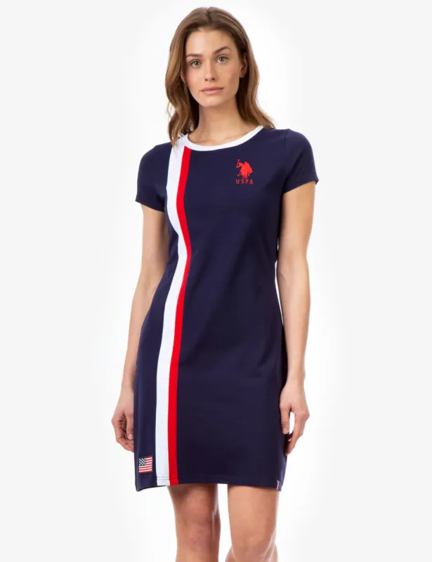 STRIPE FLAG RINGER DRESS sold by U.S. Polo Assn.