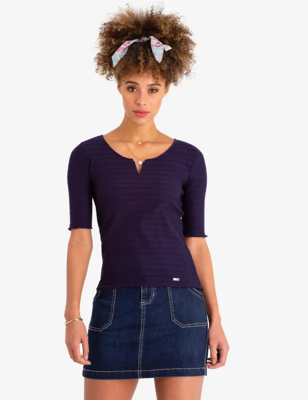 RUFFLE HEM V-NECK TOP sold by U.S. Polo Assn.