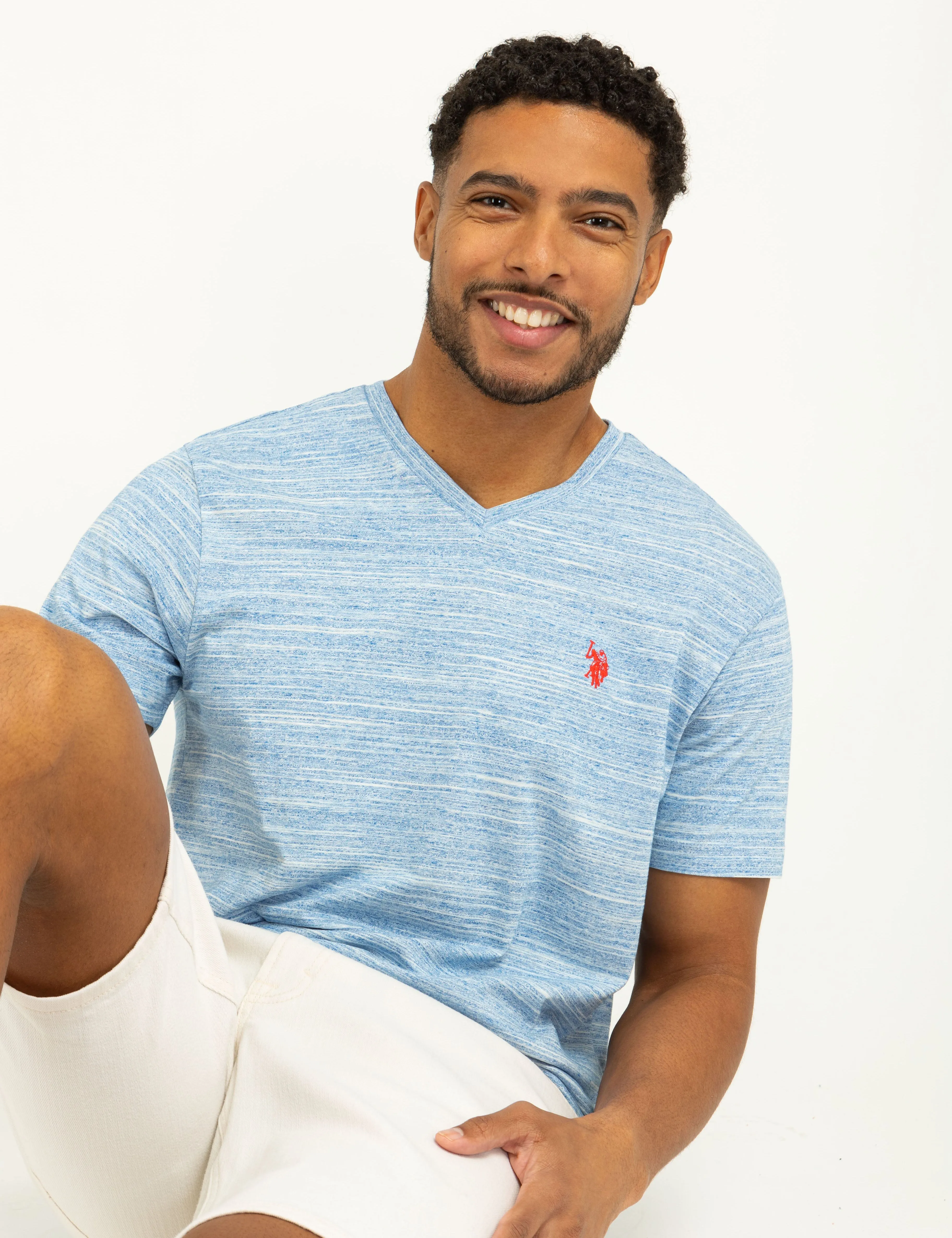 SPACE DYE JERSEY V-NECK T-SHIRT sold by U.S. Polo Assn. product image thumbnail 5