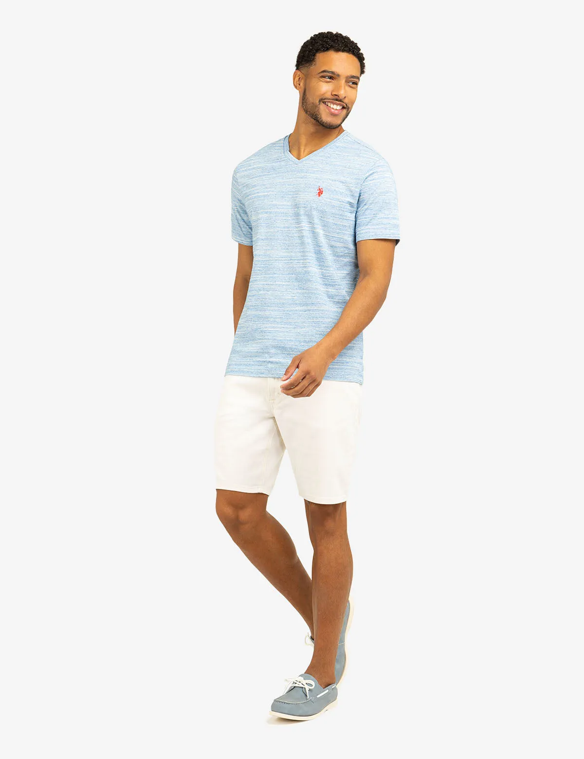 SPACE DYE JERSEY V-NECK T-SHIRT sold by U.S. Polo Assn. product image thumbnail 3