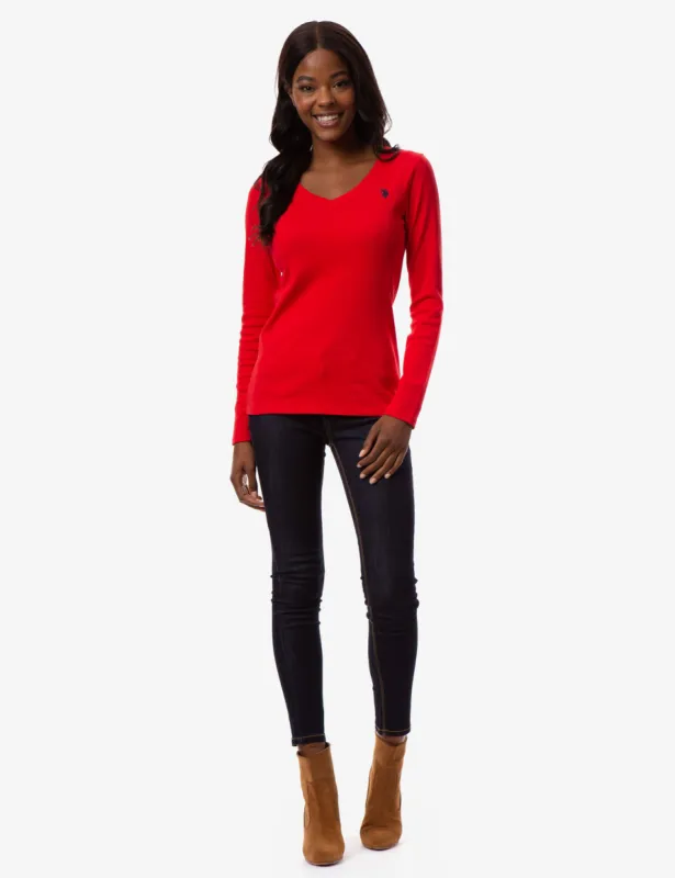 LONG SLEEVE V-NECK T-SHIRT made by U.S. Polo Assn.