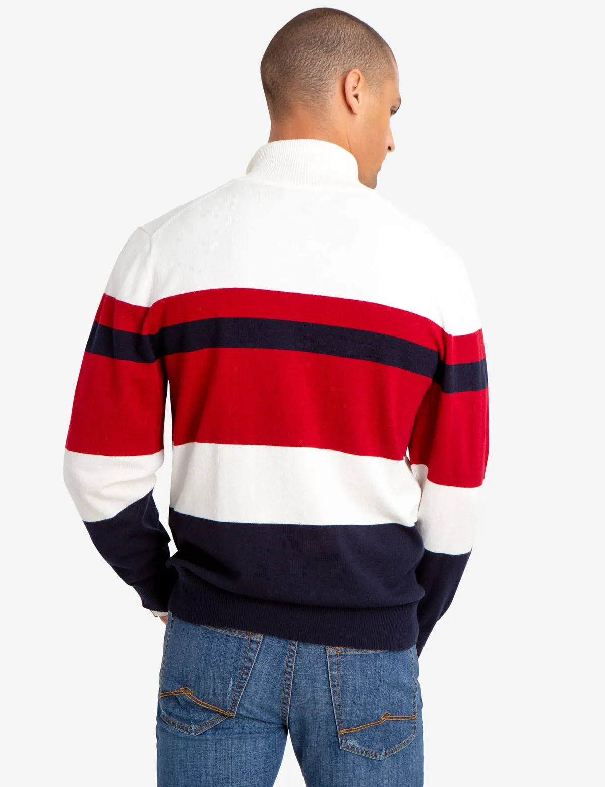 QUARTER ZIP STRIPED SWEATER sold by U.S. Polo Assn. product image thumbnail 4