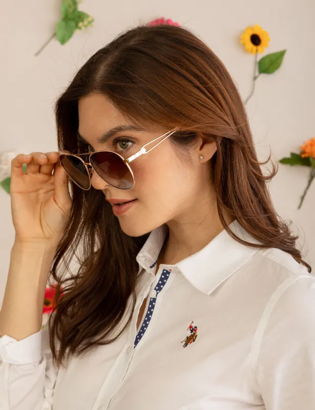 LADIES CLASSIC METAL RIM AVIATOR SUNGLASSES sold by U.S. Polo Assn.
