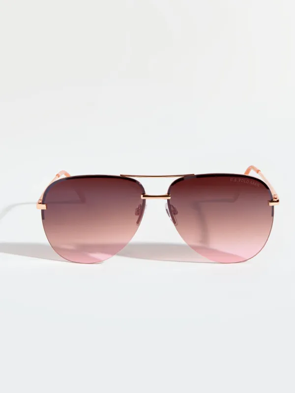 LADIES RIMLESS AVIATOR METAL SUNGLASSES sold by U.S. Polo Assn.