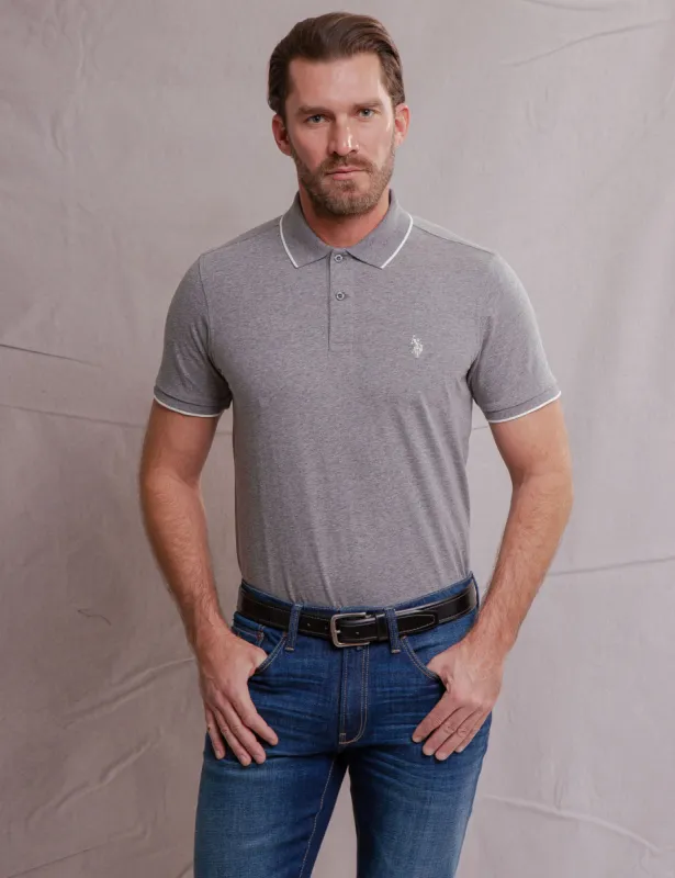 WHITE LABEL MERCERIZED COTTON POLO SHIRT made by U.S. Polo Assn.