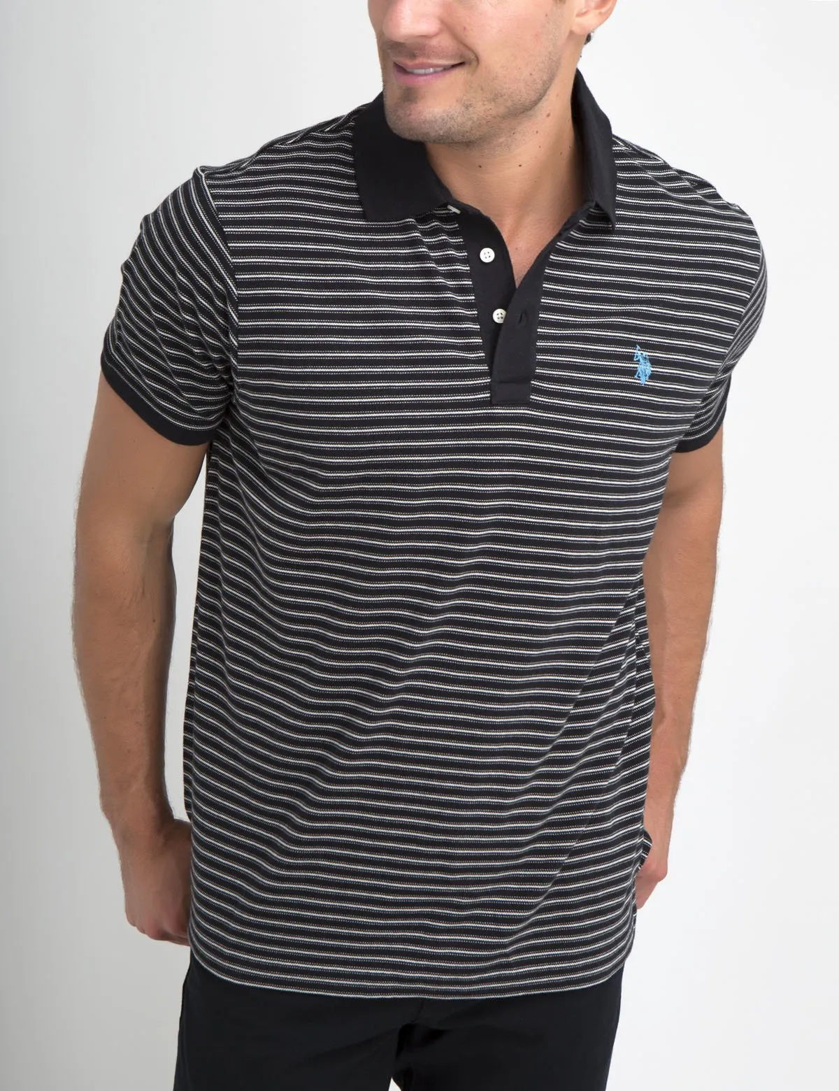 JACQUARD STRIPED POLO SHIRT sold by U.S. Polo Assn.