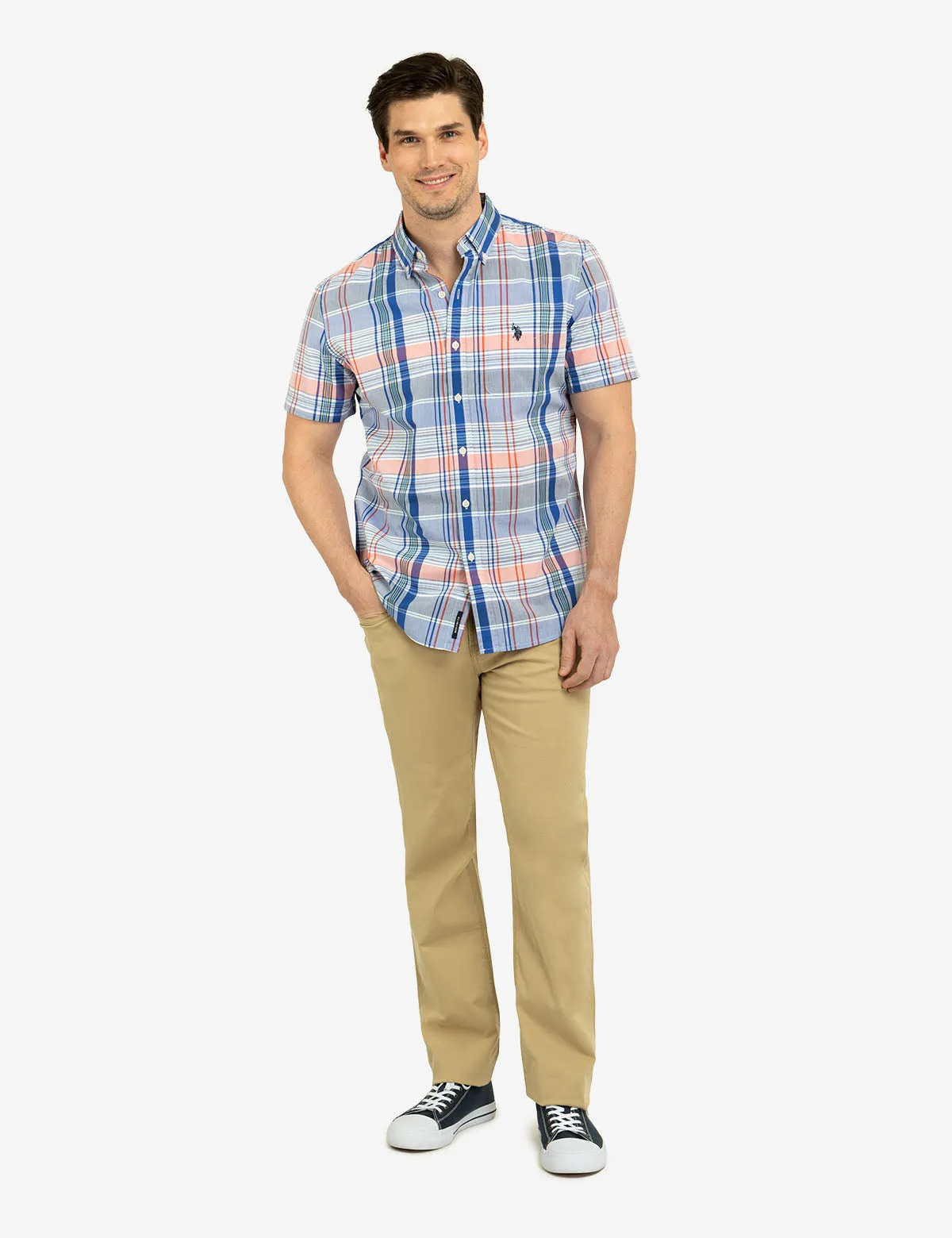 PLAID SHORT SLEEVE WOVEN SHIRT WITH POCKET sold by U.S. Polo Assn. product image thumbnail 4
