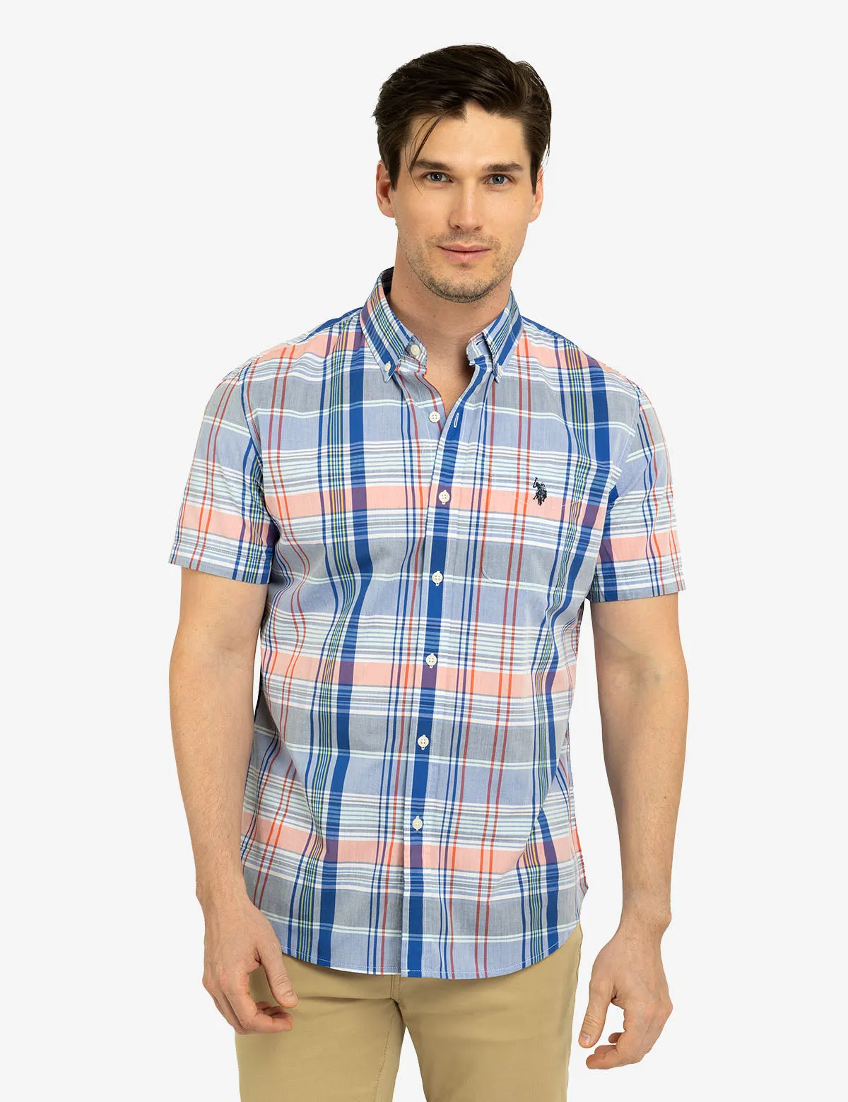 PLAID SHORT SLEEVE WOVEN SHIRT WITH POCKET sold by U.S. Polo Assn. product image thumbnail 3