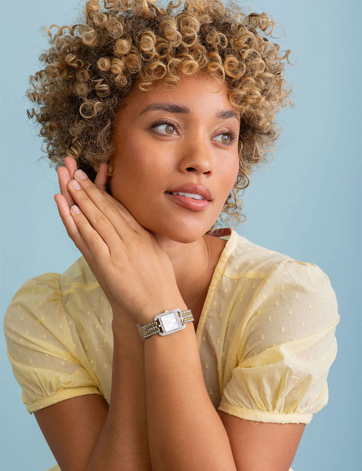 LADIES RECTANGULAR TWO TONE CRYSTAL BRACELET WATCH sold by U.S. Polo Assn.