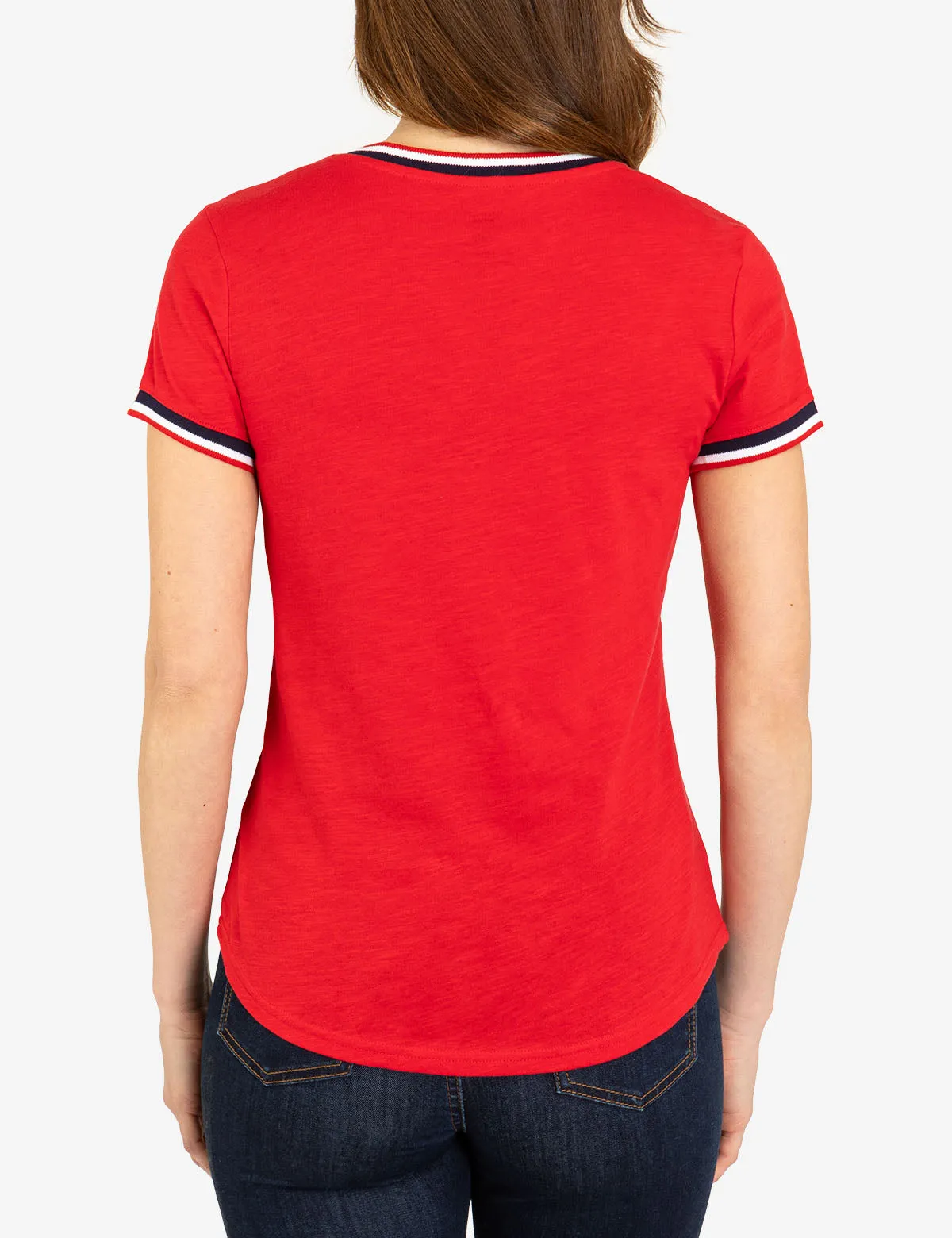 V-NECK SIGNATURE STRIPE TRIM T-SHIRT sold by U.S. Polo Assn. product image thumbnail 4