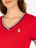 V-NECK SIGNATURE STRIPE TRIM T-SHIRT sold by U.S. Polo Assn.