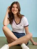V-NECK SIGNATURE STRIPE TRIM T-SHIRT sold by U.S. Polo Assn.