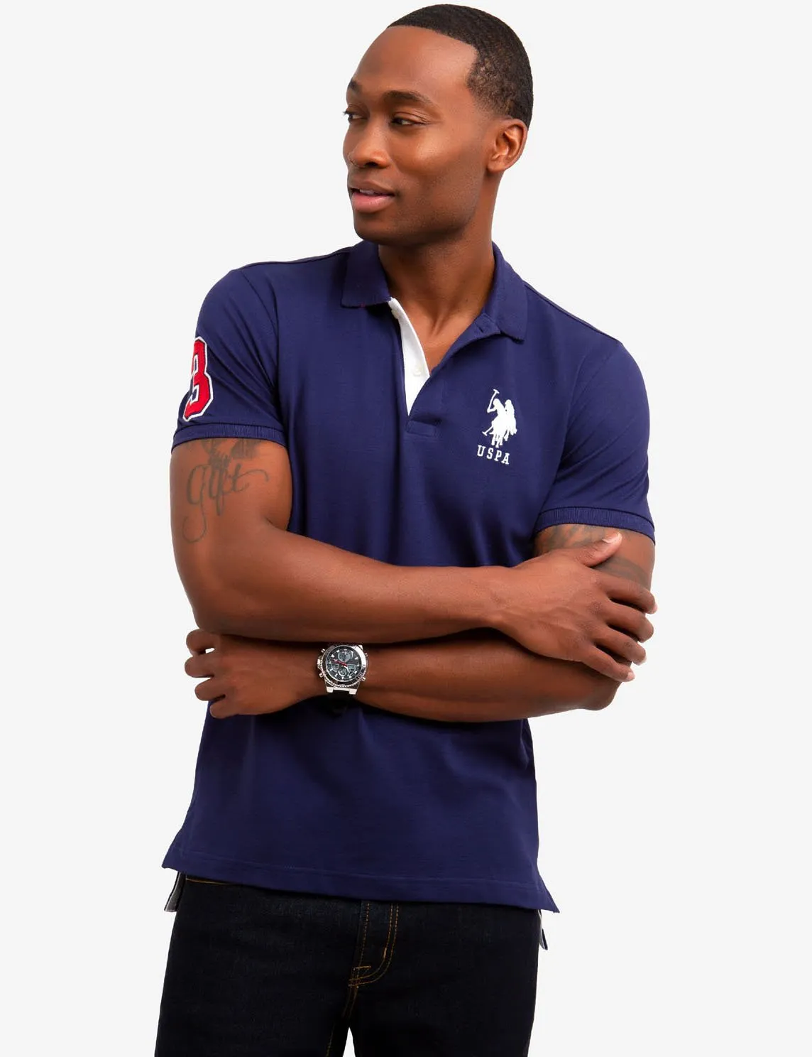 SLIM FIT STRETCH SOLID POLO SHIRT sold by U.S. Polo Assn.