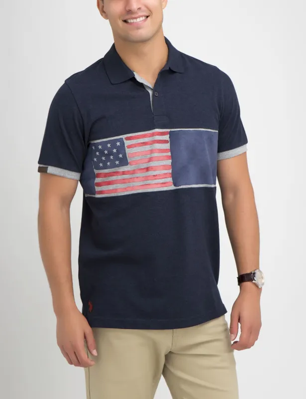 FLAG PRINT POLO SHIRT sold by U.S. Polo Assn.