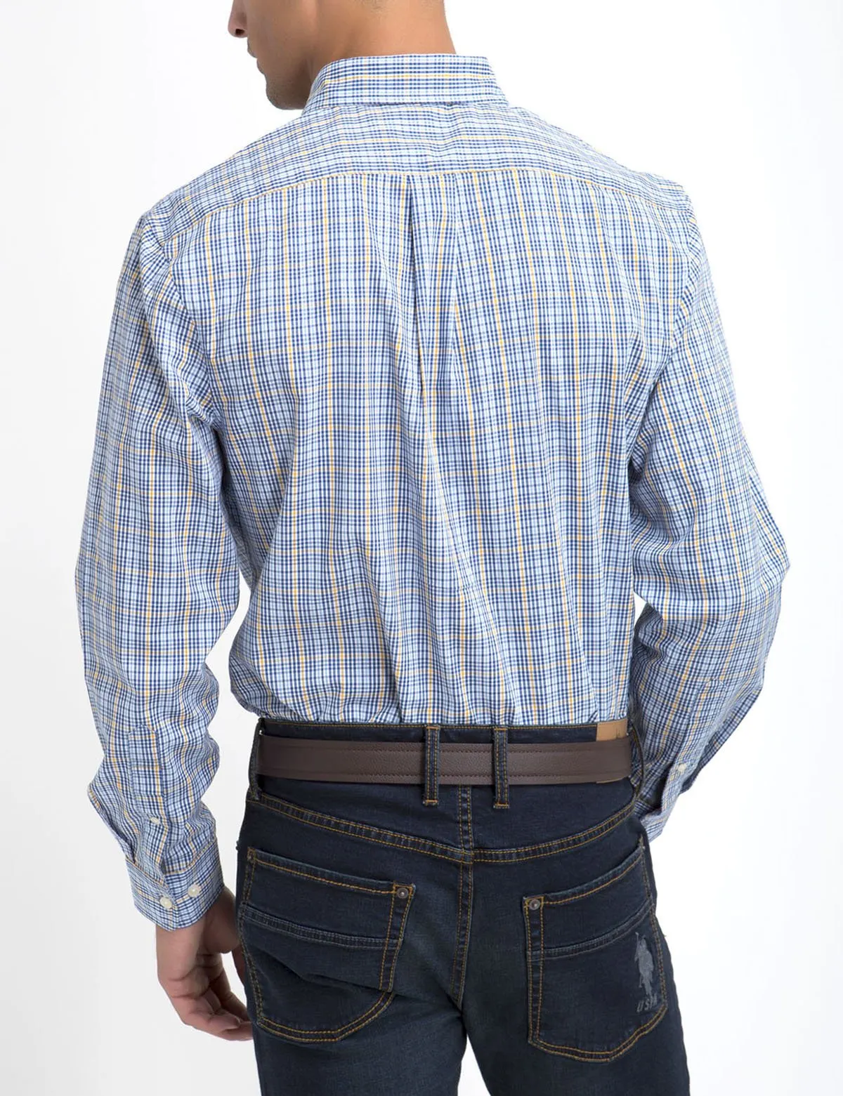 STRETCH FIT PLAID SHIRT IN POPLIN sold by U.S. Polo Assn. product image thumbnail 4