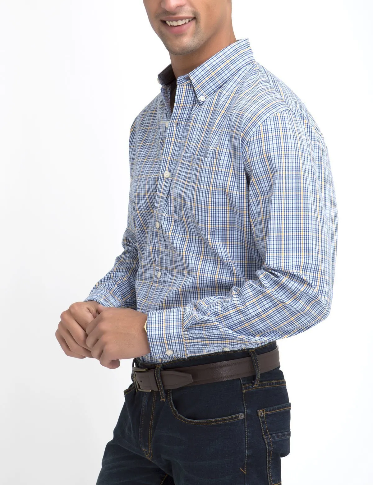 STRETCH FIT PLAID SHIRT IN POPLIN sold by U.S. Polo Assn.