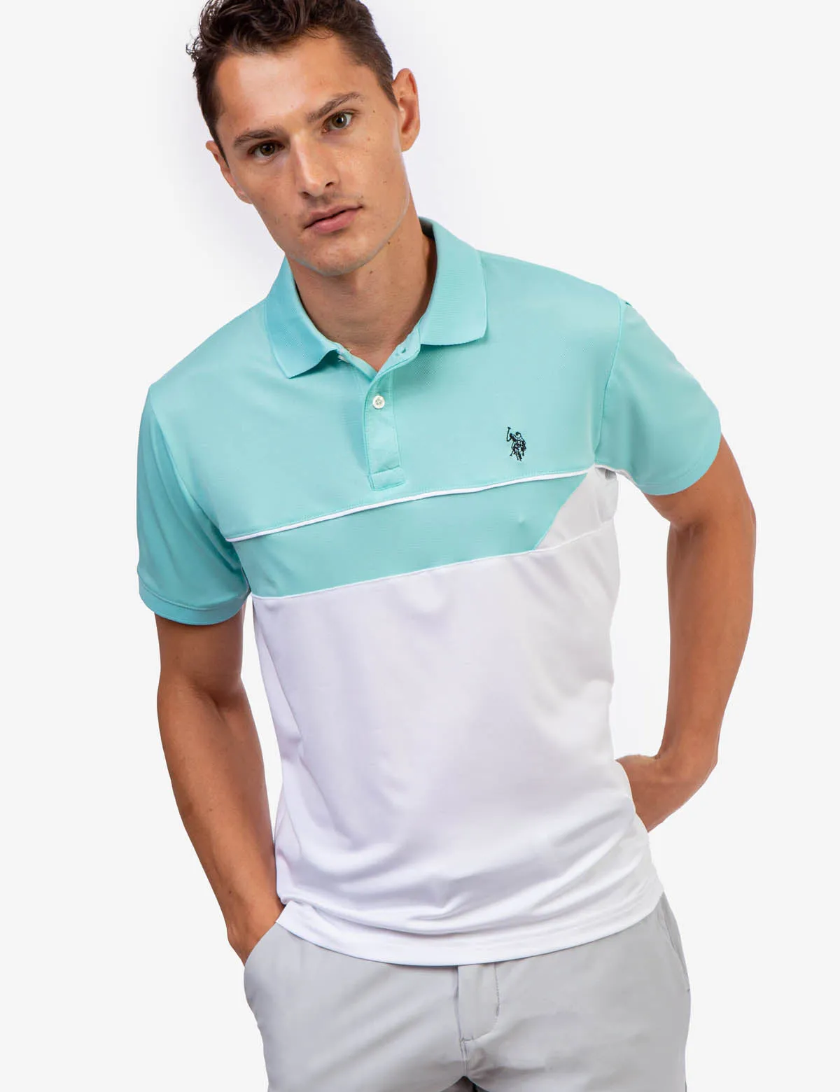 PIQUE COLORBLOCK POLO SHIRT sold by U.S. Polo Assn.