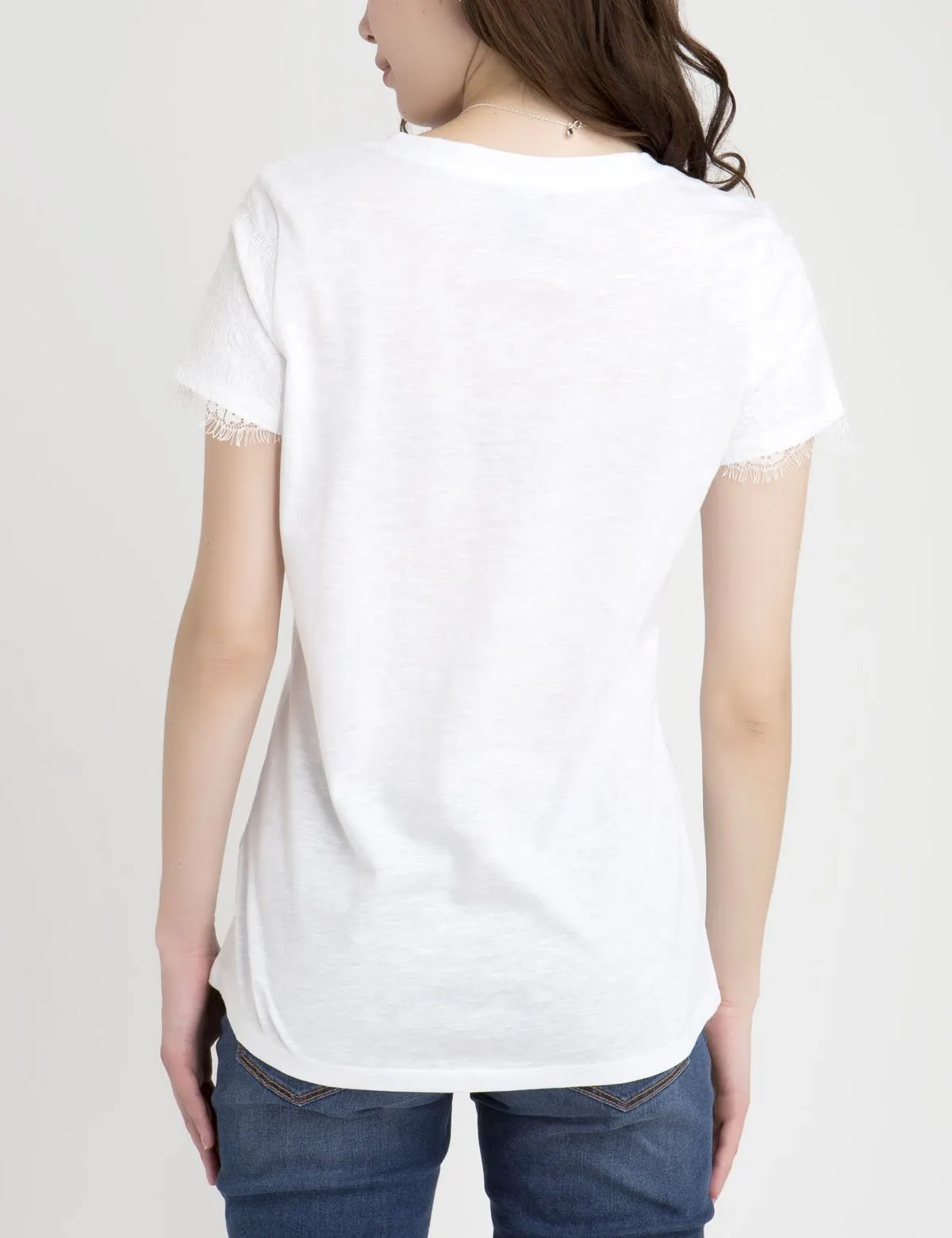 LACE SLEEVE V-NECK T-SHIRT sold by U.S. Polo Assn. product image thumbnail 5