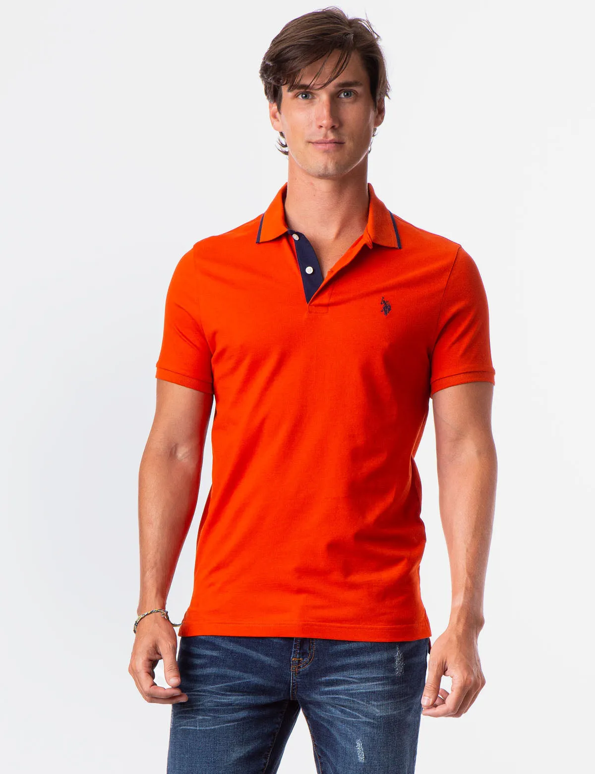 SLIM FIT STRETCH PIQUE POLO SHIRT sold by U.S. Polo Assn.