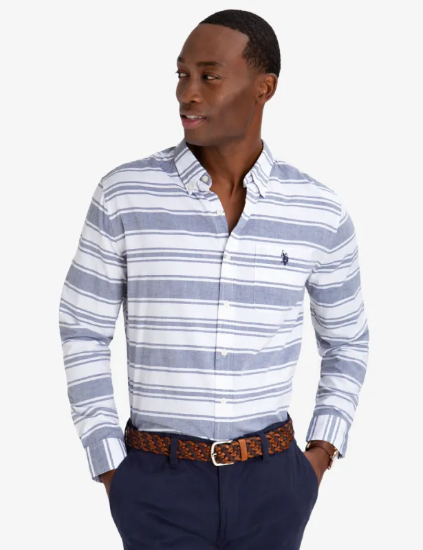 BLACK MALLET CLASSIC FIT HORIZONTAL STRIPE SHIRT sold by U.S. Polo Assn.