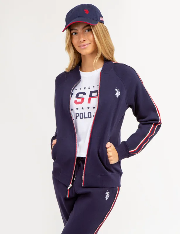 FULL ZIP SIGNATURE STRIPE BOMBER sold by U.S. Polo Assn.
