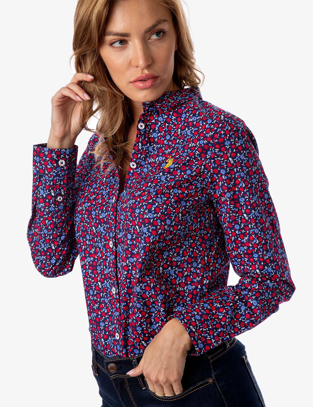 ALL OVER FLORAL PRINT POPLIN SHIRT sold by U.S. Polo Assn. product image thumbnail 5