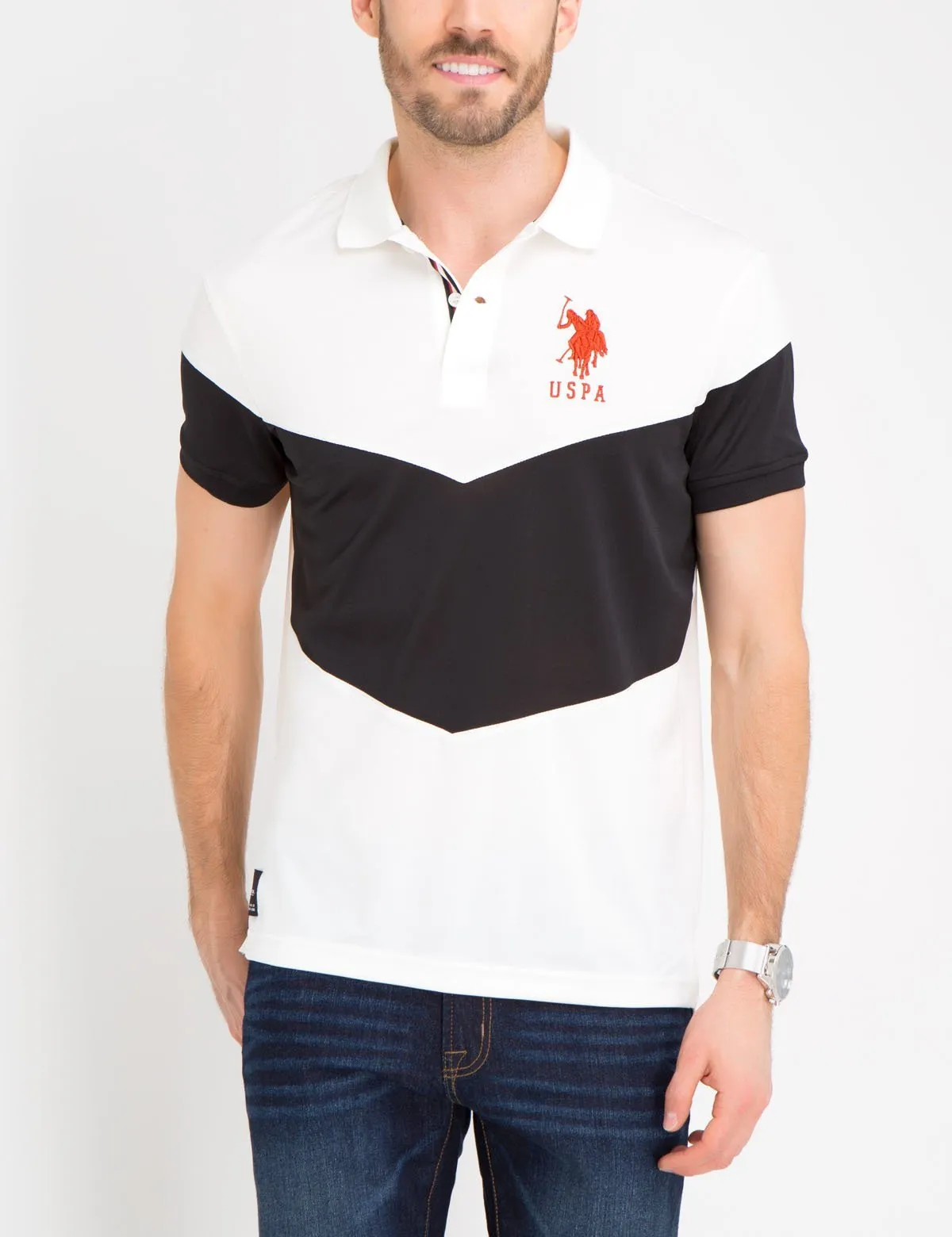 SLIM FIT PIQUE CHEVRON POLO SHIRT sold by U.S. Polo Assn. product image thumbnail 4
