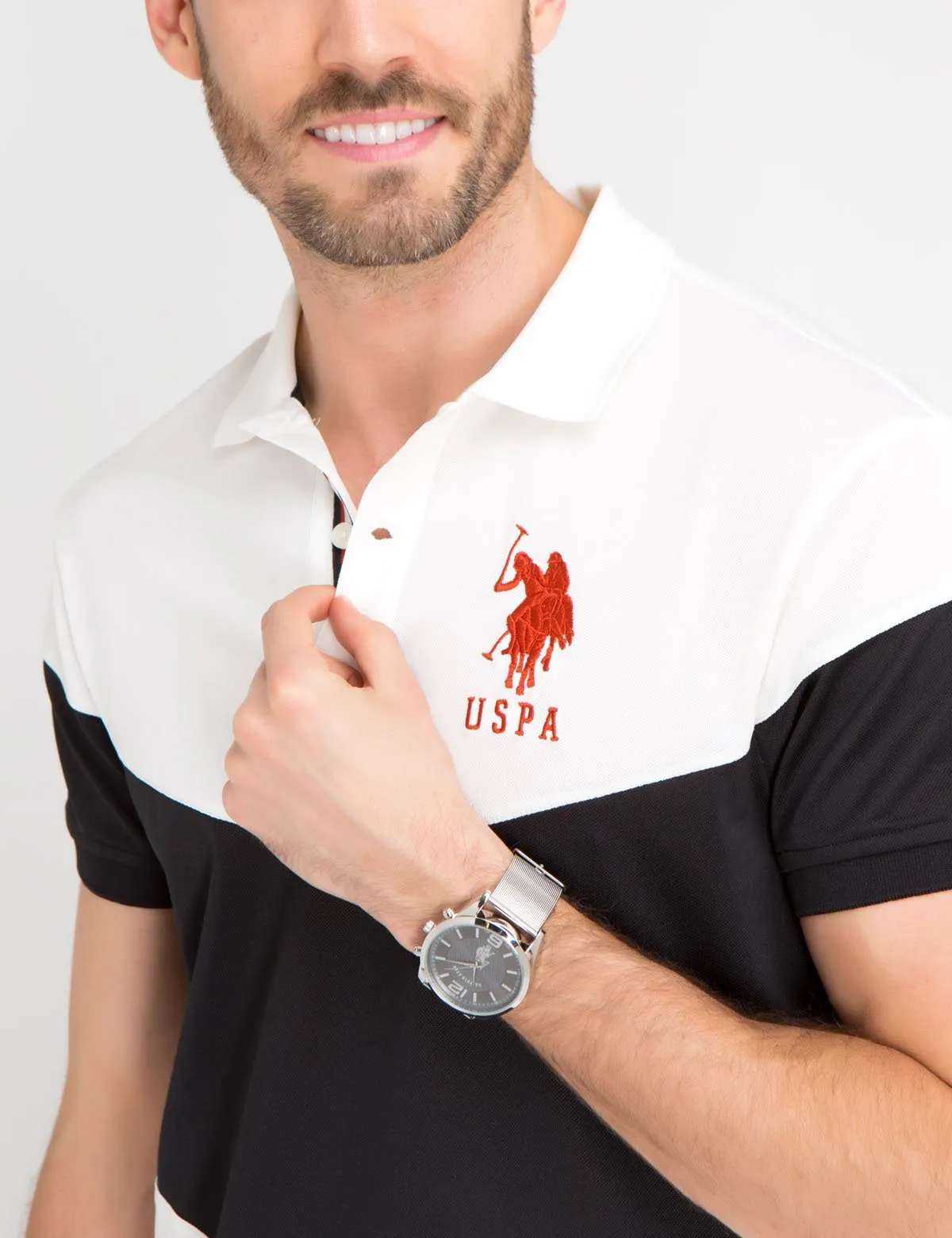 SLIM FIT PIQUE CHEVRON POLO SHIRT sold by U.S. Polo Assn. product image thumbnail 5