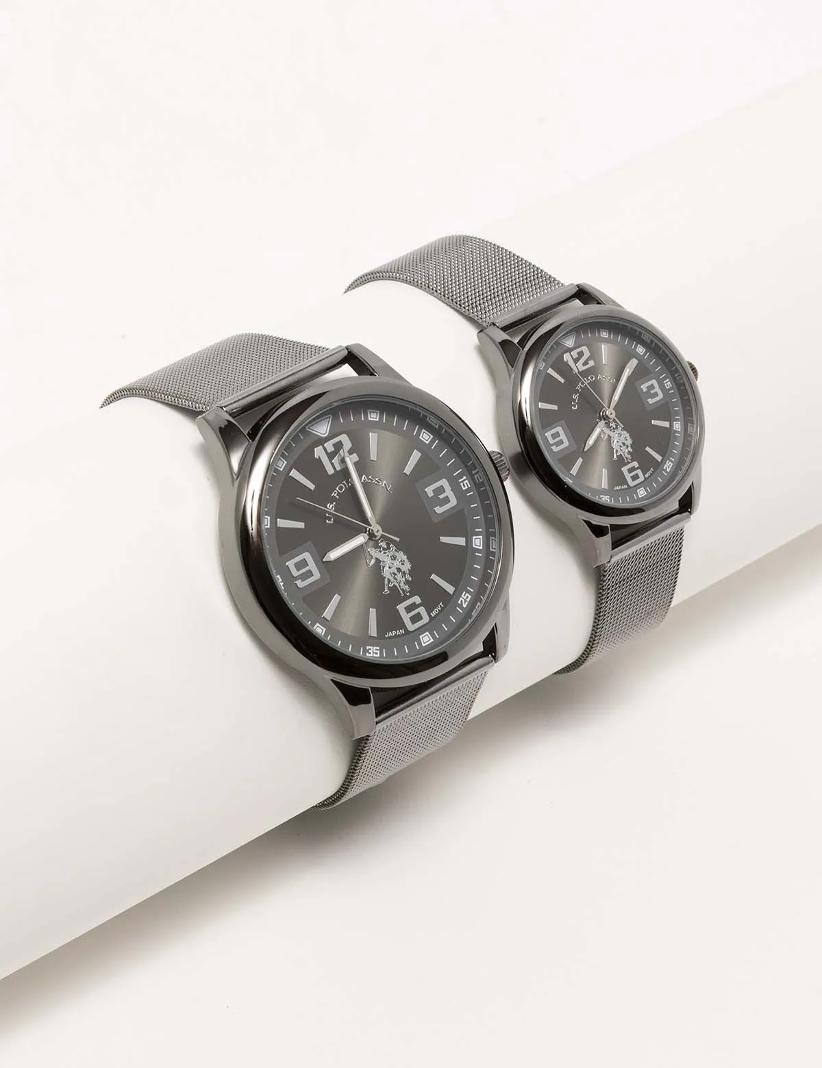 HIS AND HERS GUNMETAL WATCH SET sold by U.S. Polo Assn.